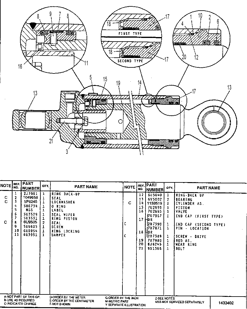 SUSPENSION CYLINDER GP.-FRONT 7U7926 CAT