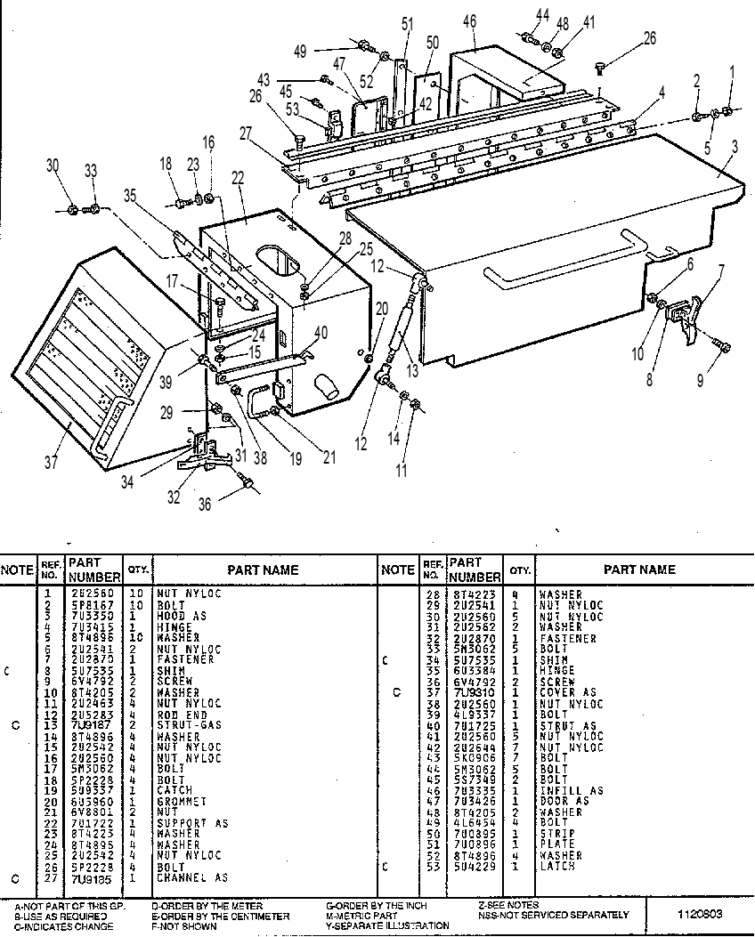 HOOD GP - ENGINE HINGED 7U3897 CAT
