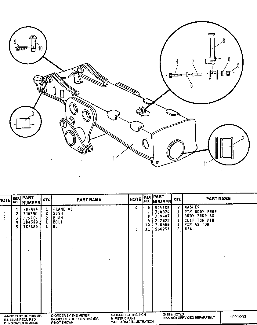 REAR FRAME GP 7U4560 CAT