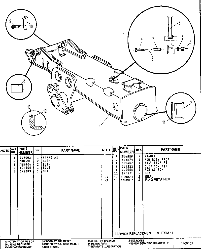 REAR FRAME GP 2U8986 CAT