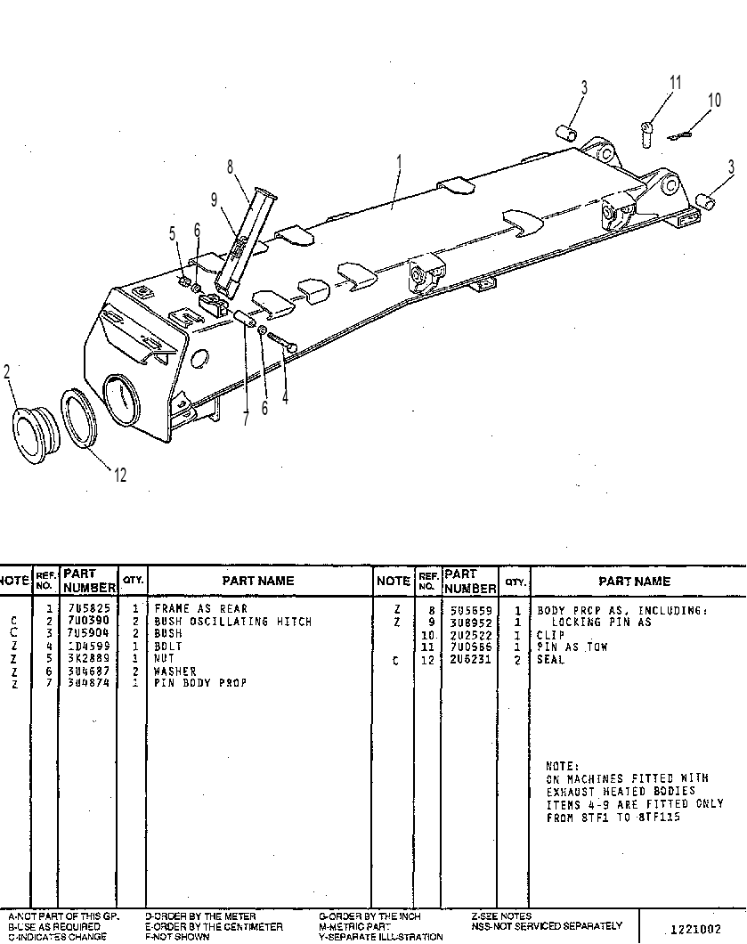 REAR FRAME GP 7U3970 CAT