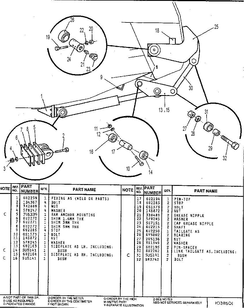 TAILGATE GP. 7U3854 CAT