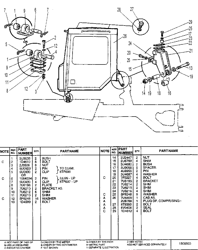Крепление кабины 7U6243 CAT