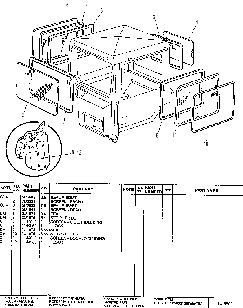 Окно кабины 7U3873 CAT