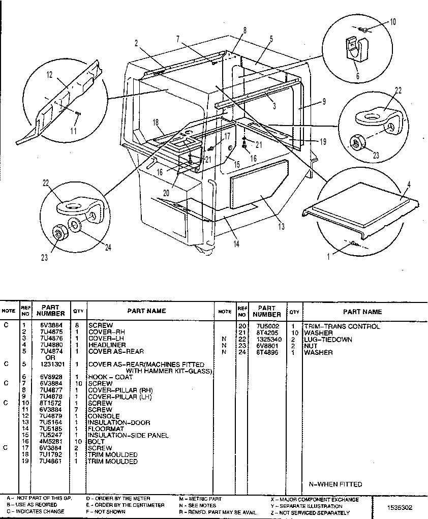 Обшивка кабины 7U3872 CAT