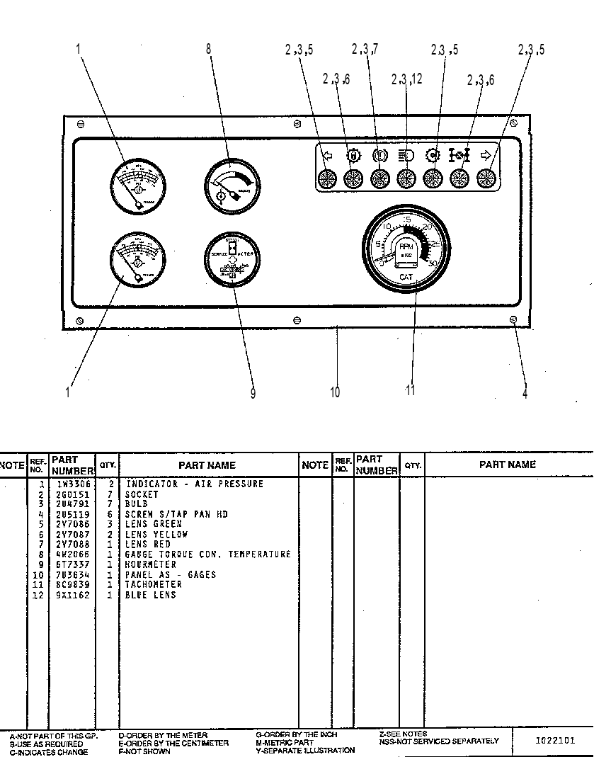 GAGE GP - WARNING 7U3636 CAT