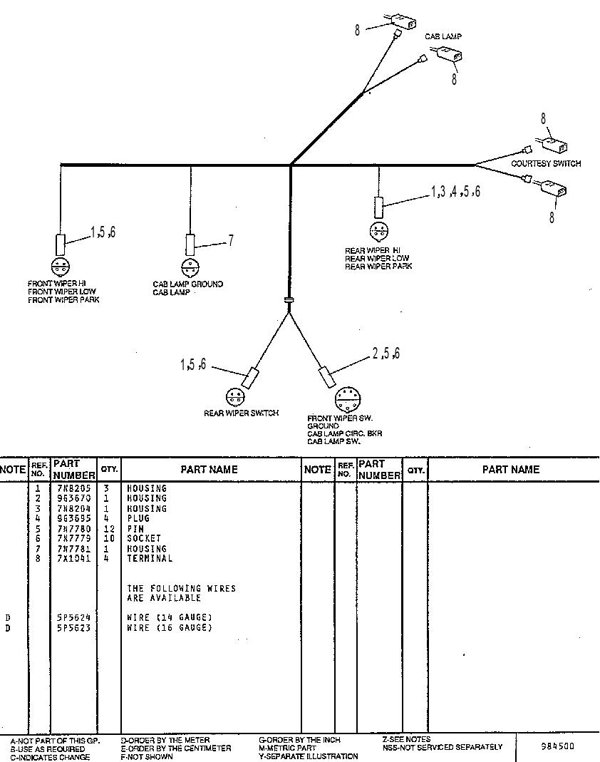 CAB HARNESS ASSEMBLY 7U5076 CAT