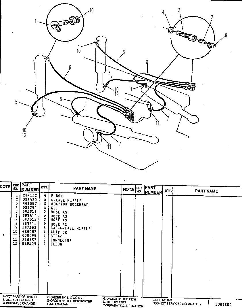 Трубопроводы смазки 7U3896 CAT