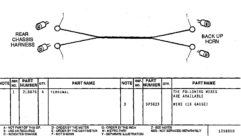 HORN HARNESS ASSEMBLY 7U7482 CAT