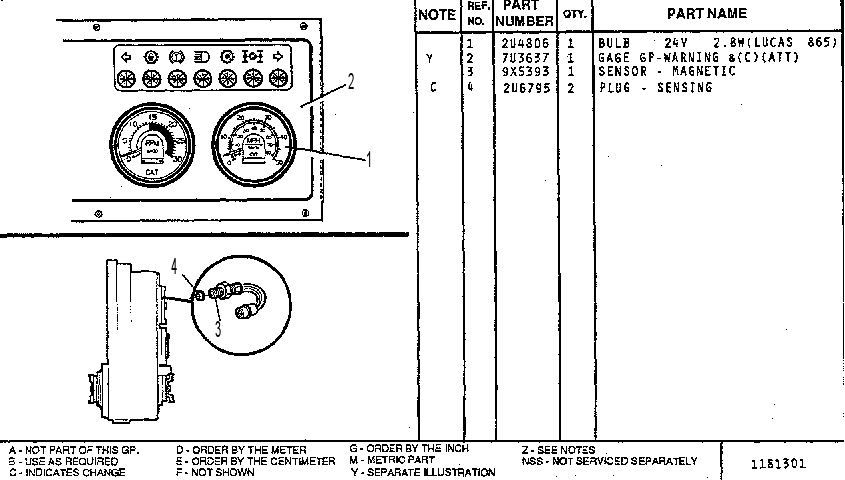 SPEEDOMETER GP 7U8937 CAT