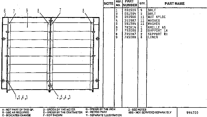 GRILLE AS ACOUSTIC 7U2613 CAT