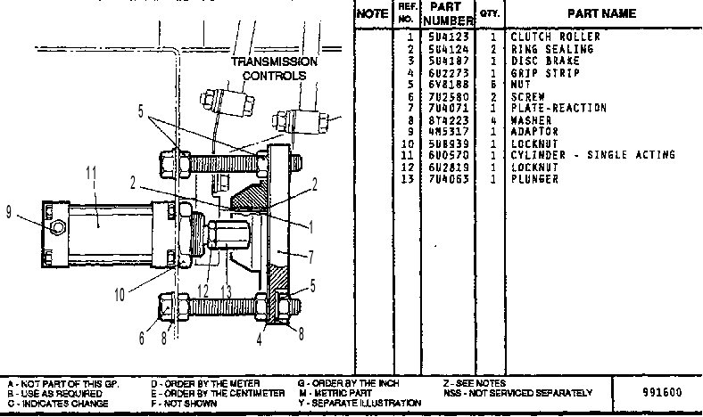 TRANSMISSION LOCK GP 7U3878 CAT