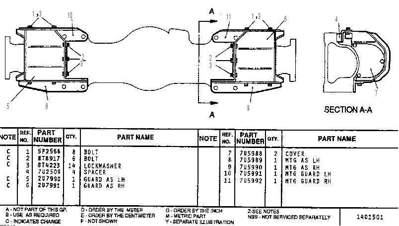 BRAKE GUARD MOUNTING GP. 7U5983 CAT