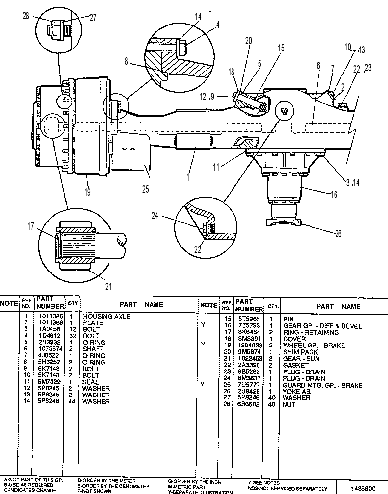 AXLE GROUP - DRIVE 1190880 CAT
