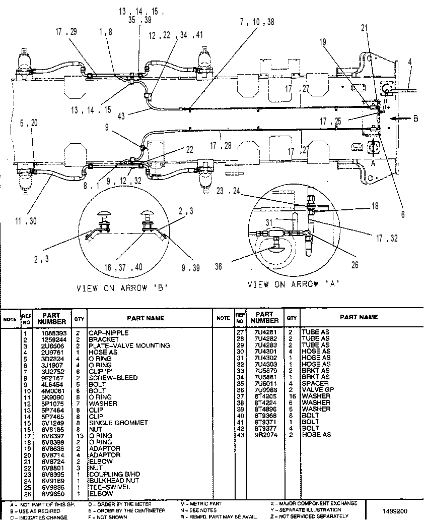 REAR SUSPENSION HYDRAULIC OIL LINES GP 1254452 CAT