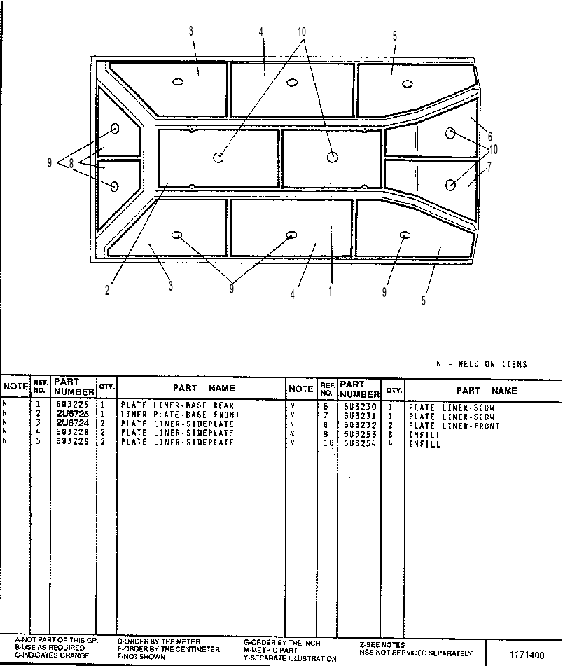 LINER GP-BODY 2U6723 CAT