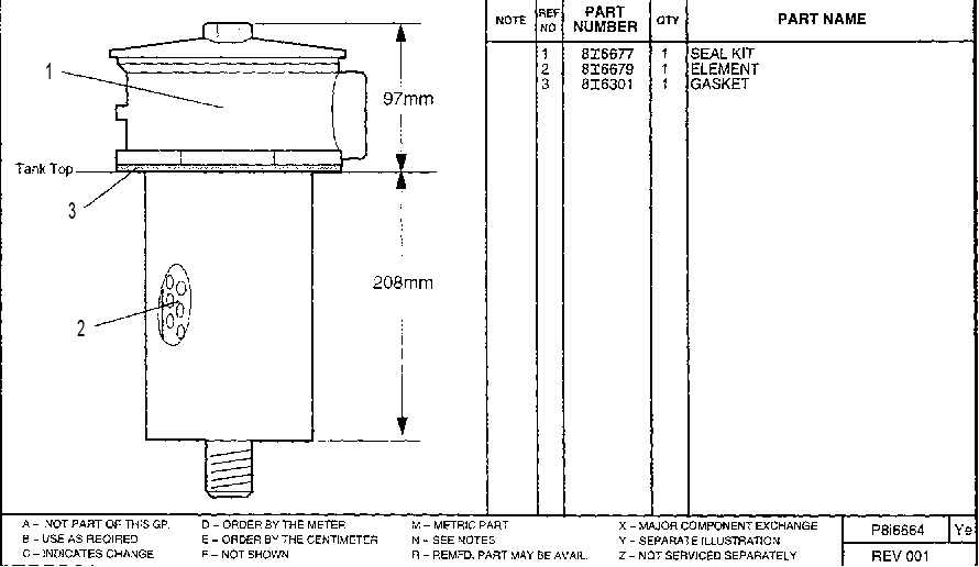HYDRAULIC FILTER GP 8I6664 CAT