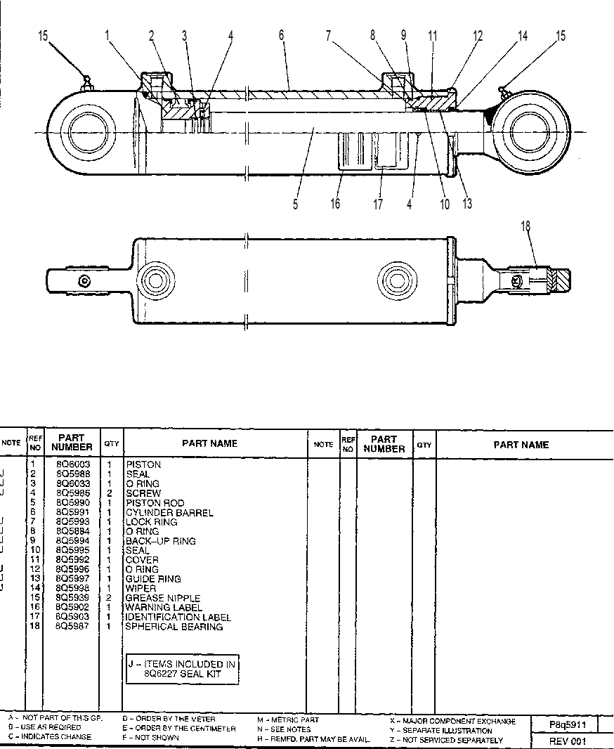 COMPENSATING CYLINDER 8Q5911 CAT