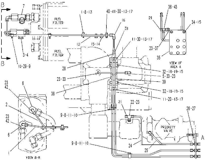 Трубопроводы панели приборов 7W8370 CAT