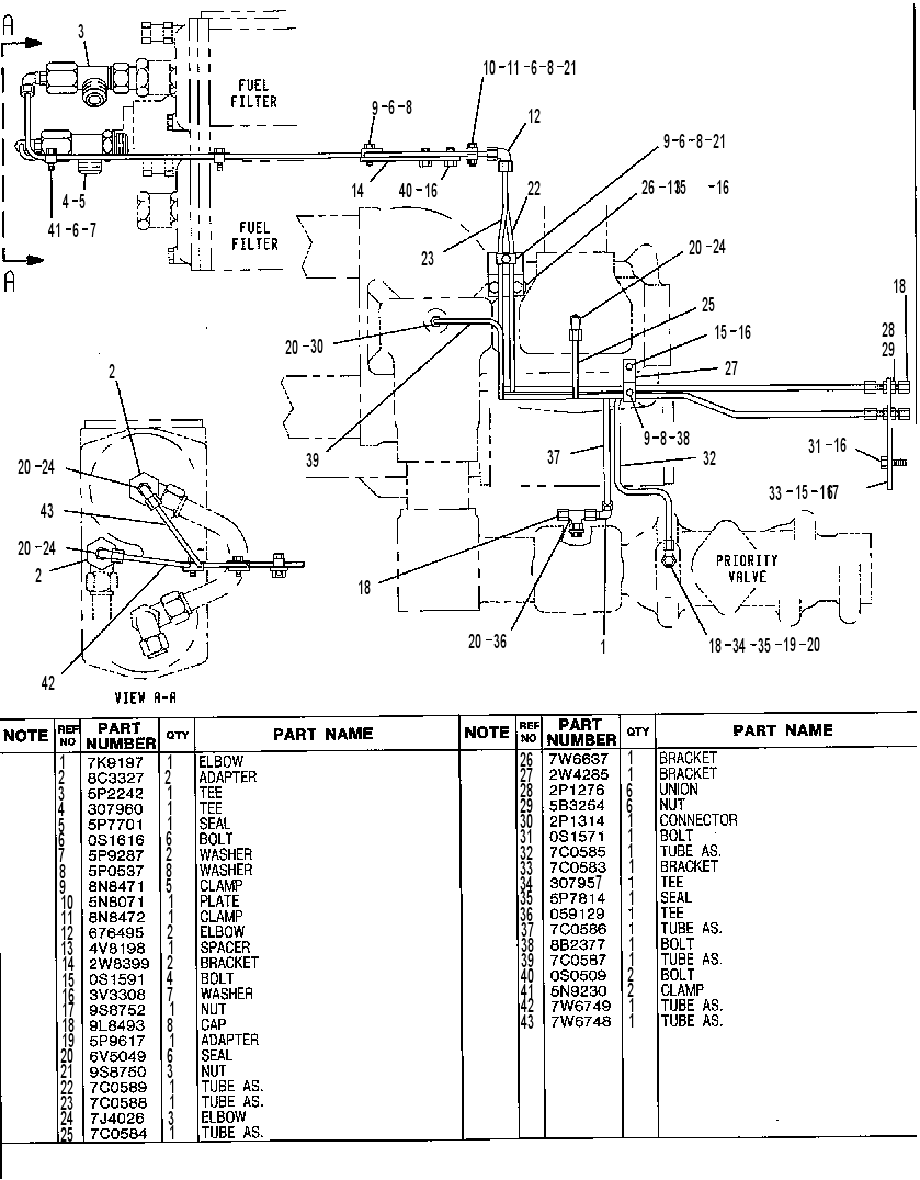 Трубопроводы панели приборов 2W2790 CAT