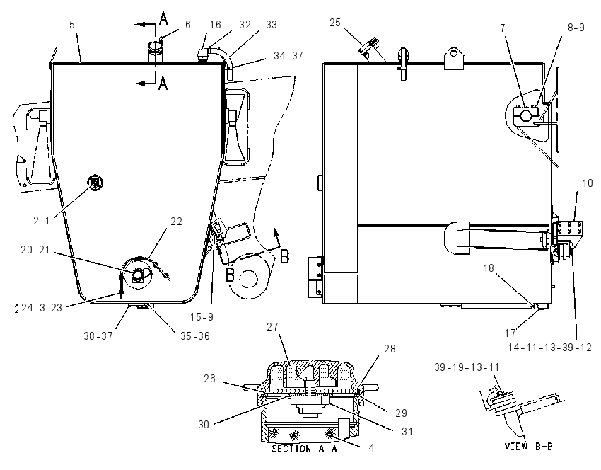 Бак топливный 1159169 CAT