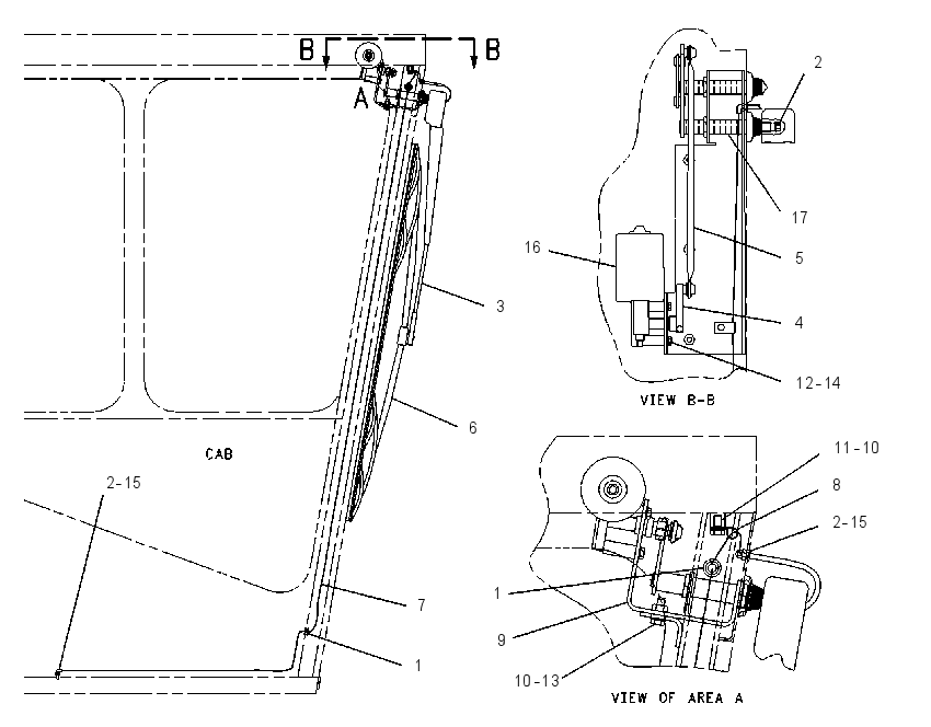 Стеклоочиститель с омывателем 6I7141 CAT