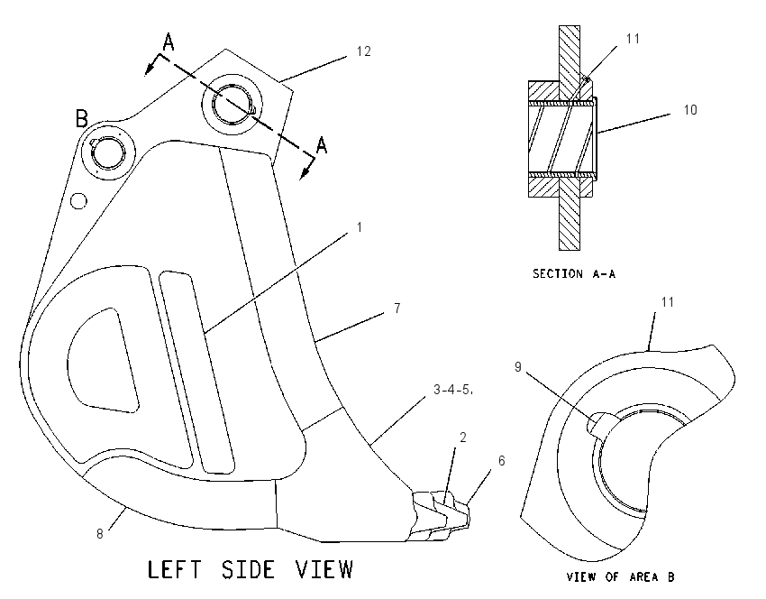 BUCKET & BEARING AS 1163930 CAT