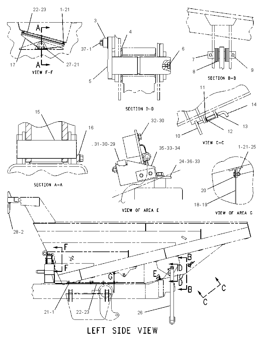 MOUNTING GP-TRUCK BODY 8X9660 CAT