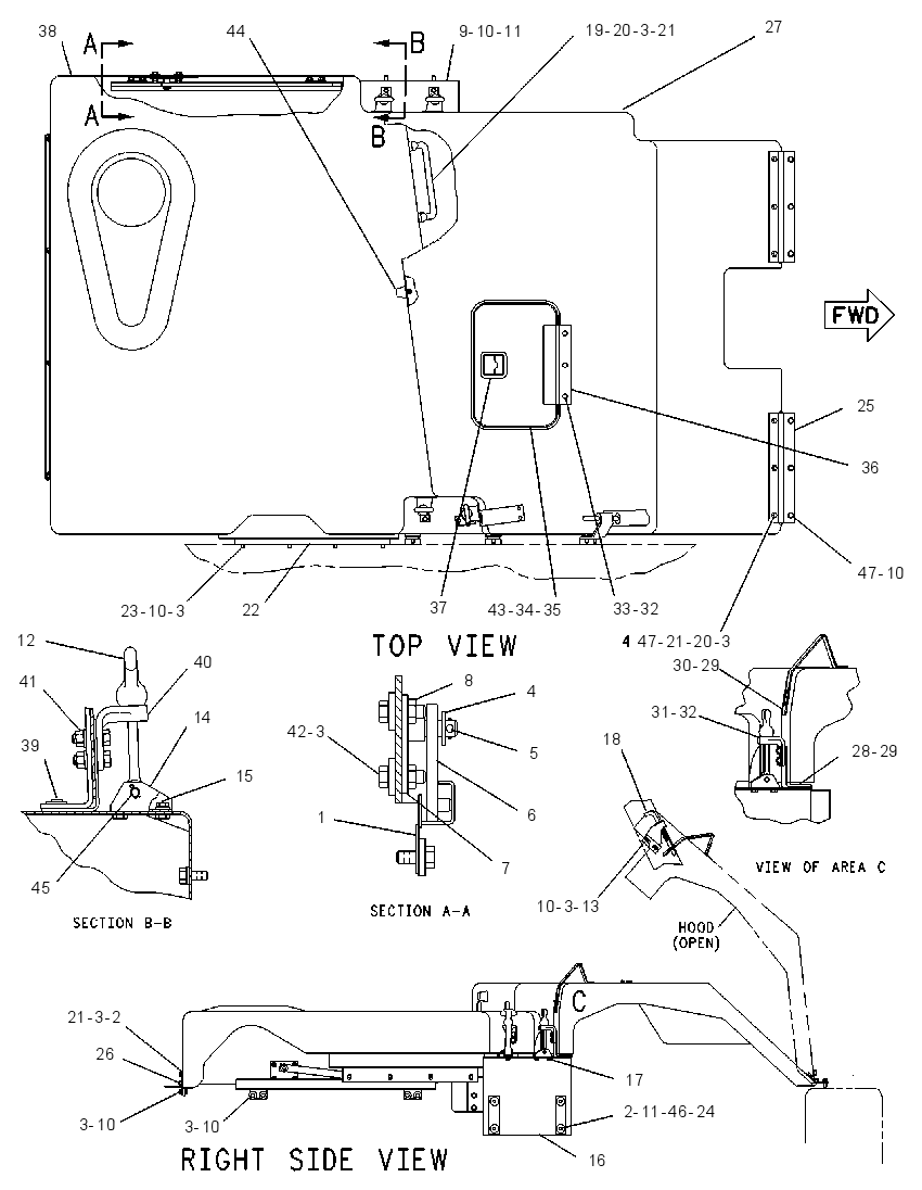 HOOD GP-TRUCK 1130643 CAT
