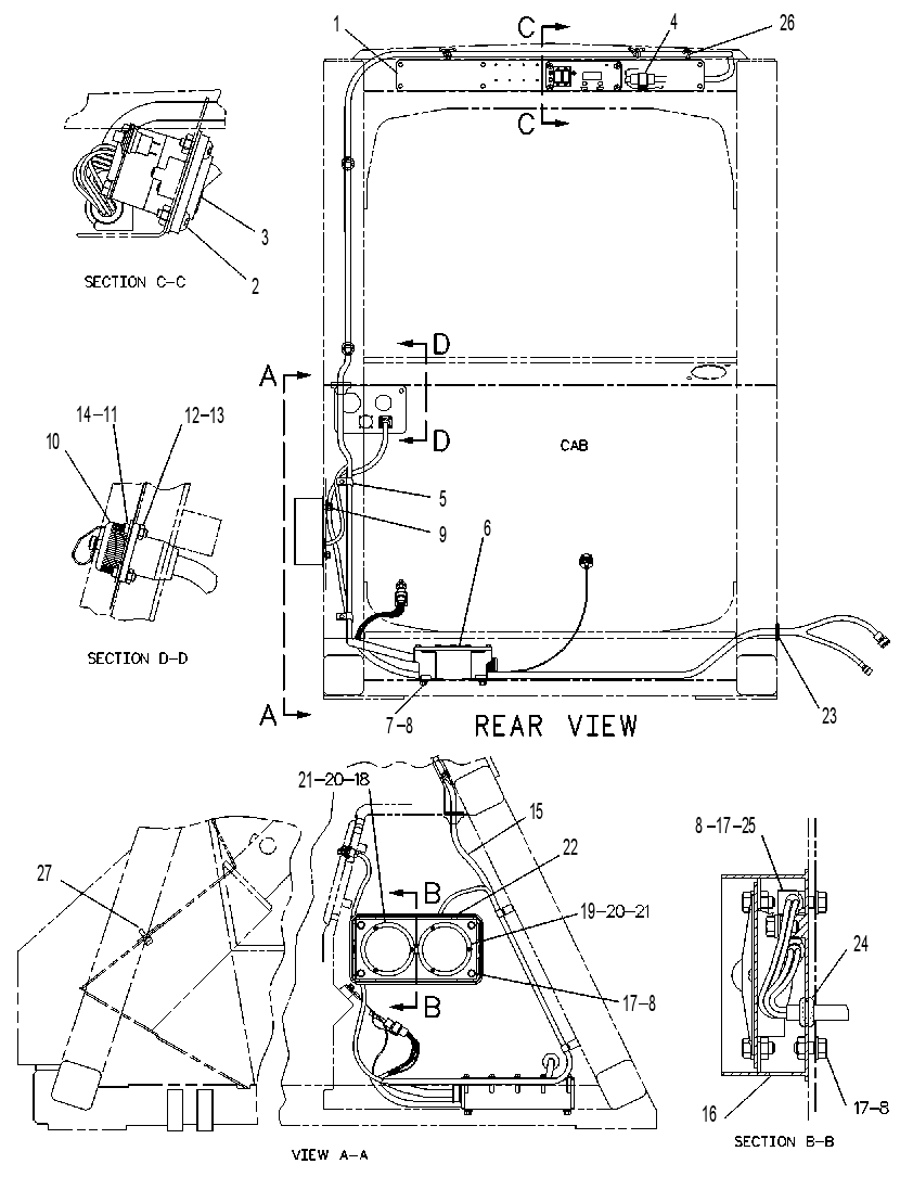 Проводка кабины 8X7561 CAT
