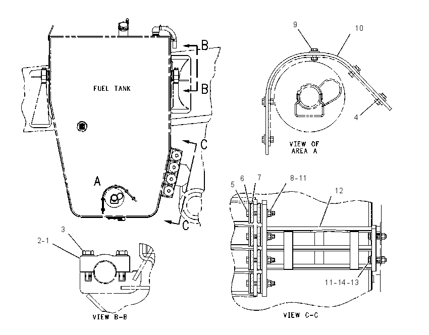 MOUNTING GP-FUEL TANK 1157665 CAT