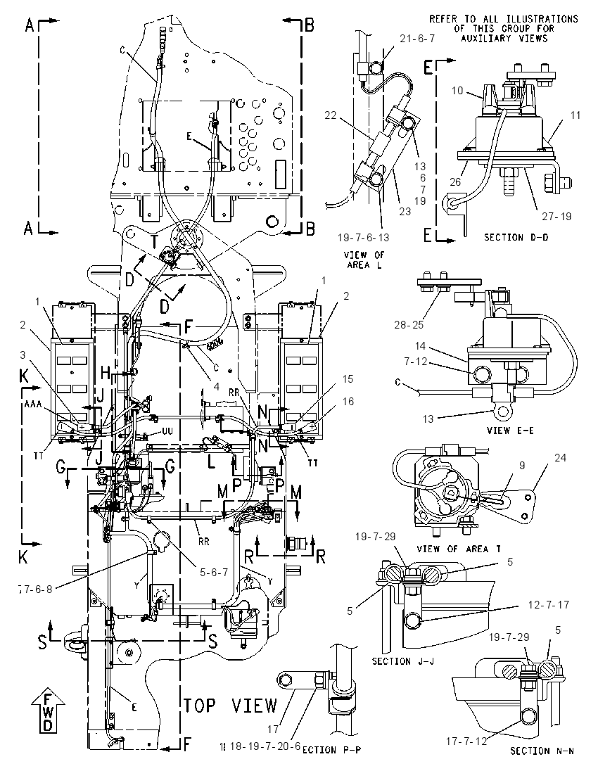 Проводка задняя 2A6479 CAT