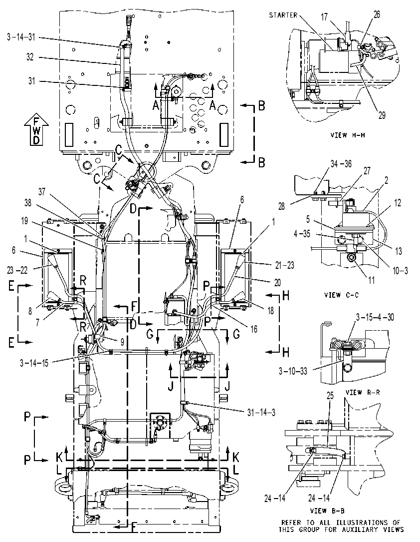 Проводка задняя 8X7711 CAT