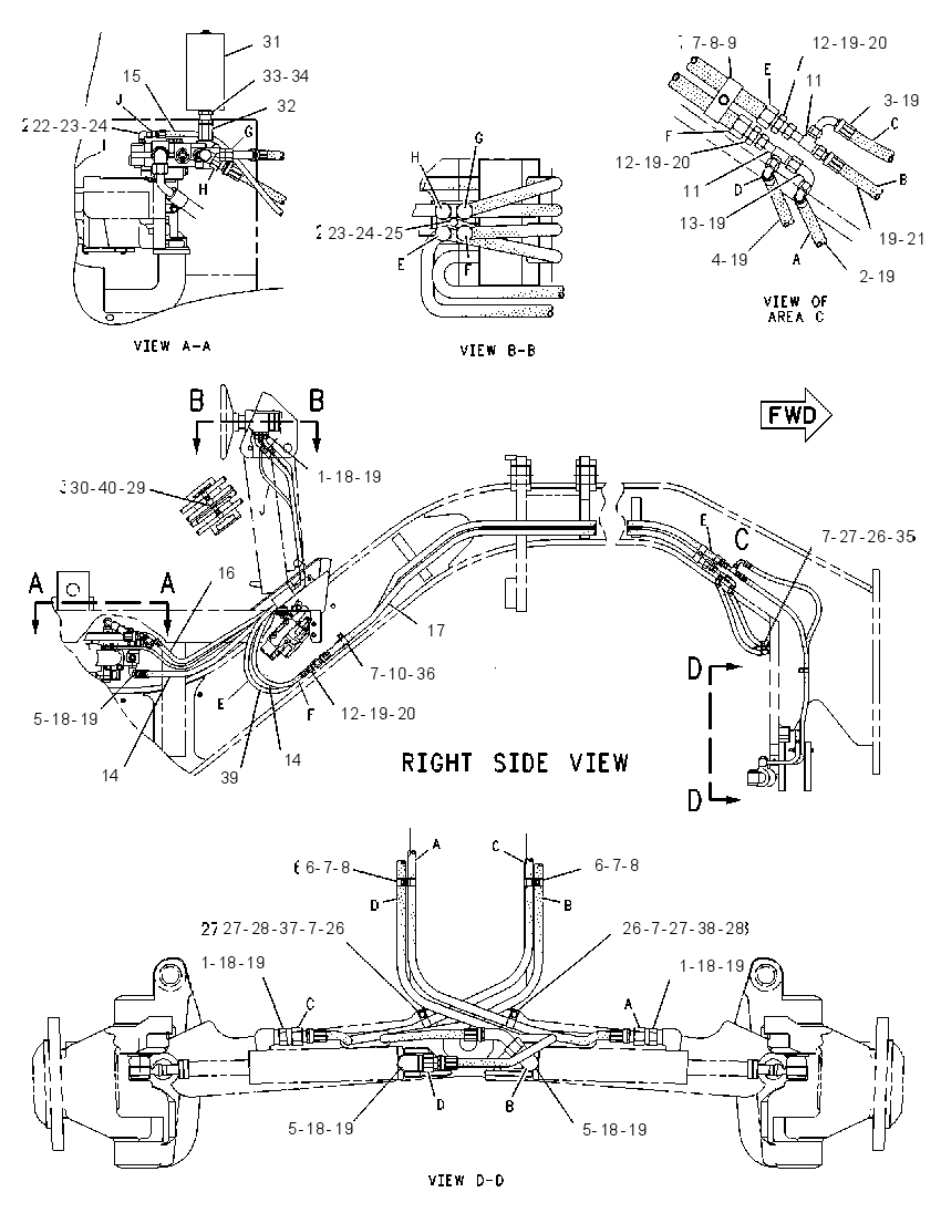 Трубопроводы рулевого управления 8X1968 CAT