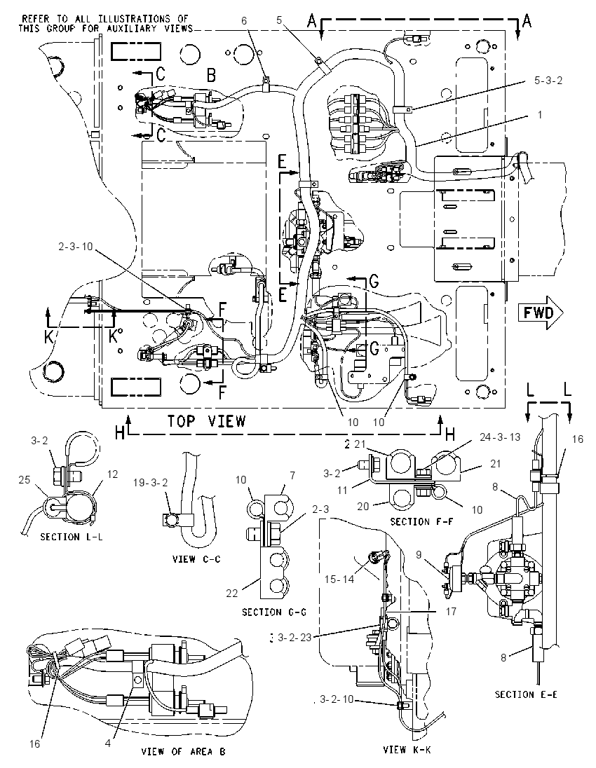 Проводка передняя 8X5320 CAT
