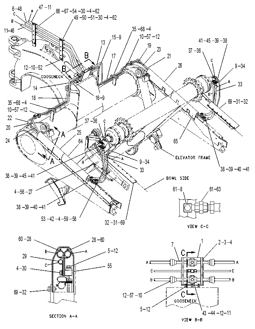 Трубопроводы мотора 2T3540 CAT