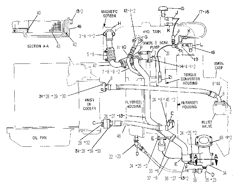Трубопроводы масла трансмиссии 8W7875 CAT