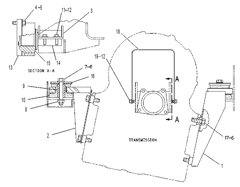 SUPPORT GP-TRANSMISSION 2T3217 CAT