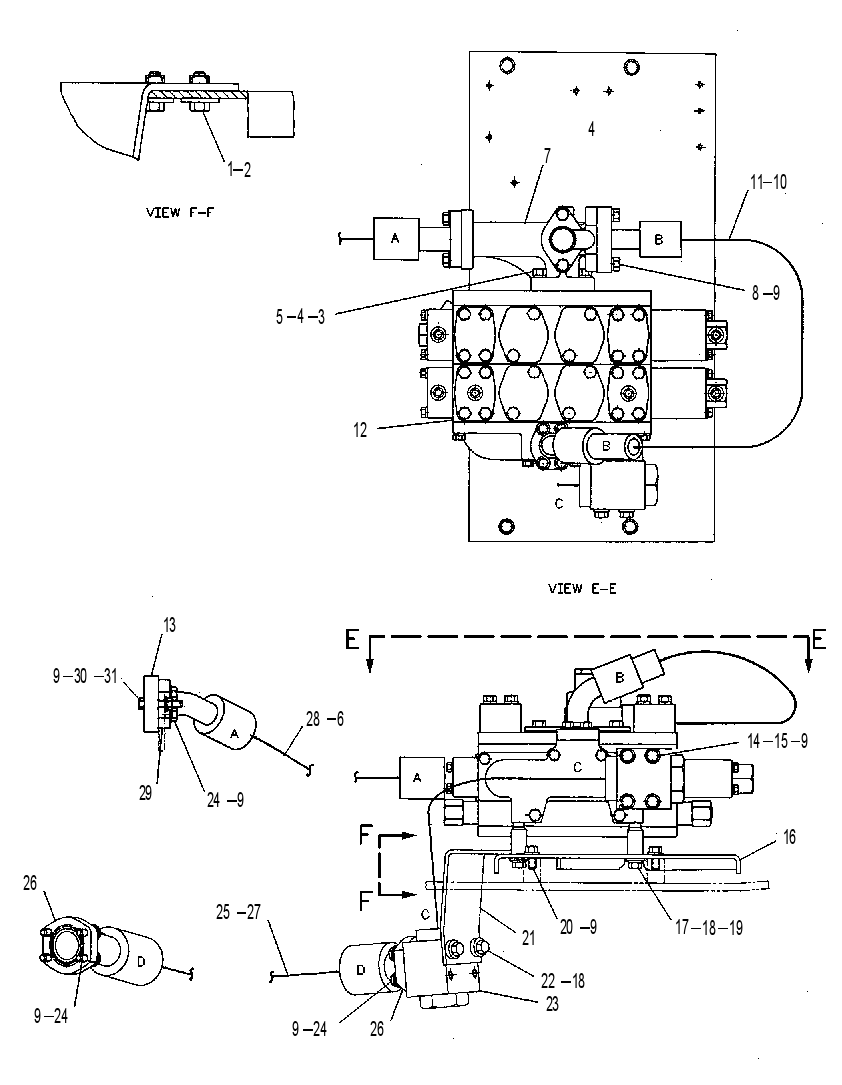 VALVE & LINES GP-HYD CONTROL 4E1713 CAT