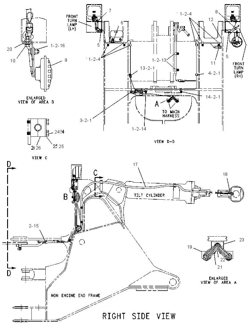 Проводка передняя 9U4558 CAT