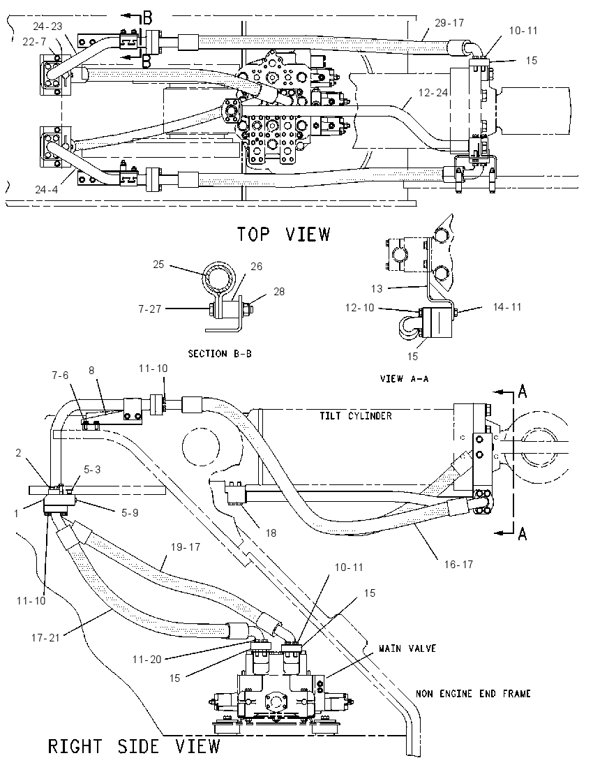 Трубопроводы цилиндра наклона 8R5672 CAT