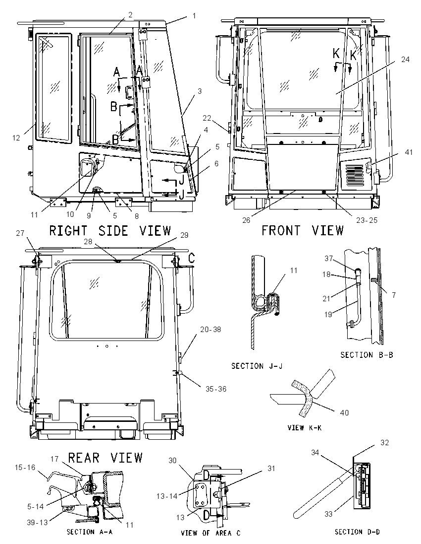 Кабина закрытая с ROPS 1041743 CAT