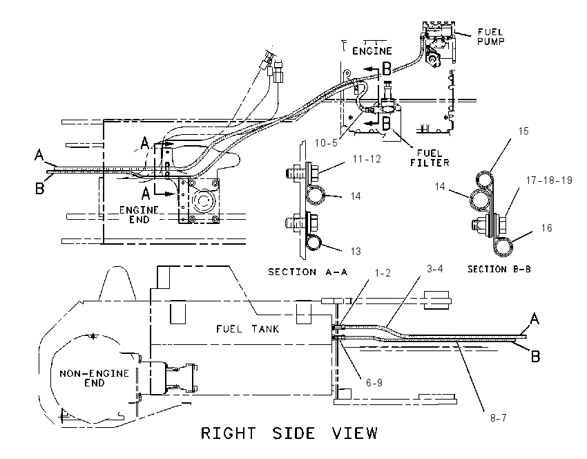 Трубопроводы топливные 9U0612 CAT