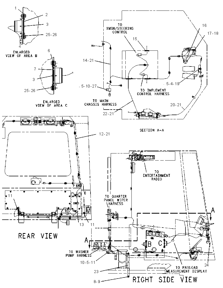 Проводка кабины 8R5578 CAT