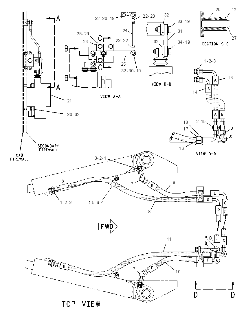 LINES GP-STEERING & CONTROL 1185384 CAT