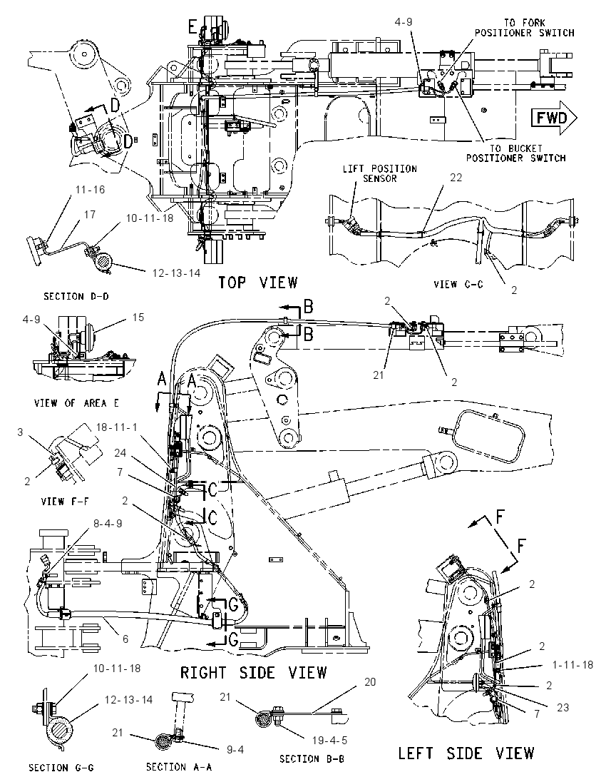 Проводка передняя 1195107 CAT