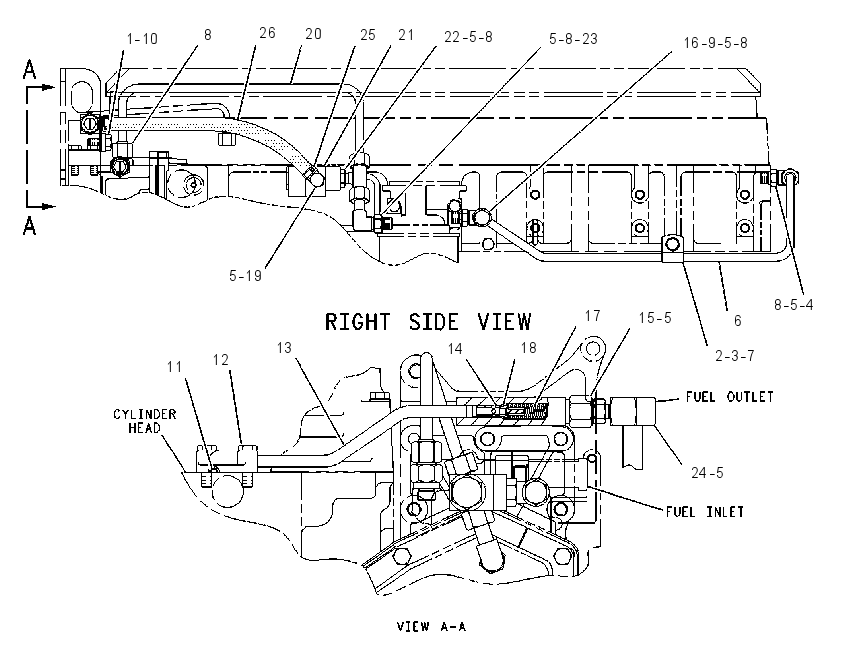 Трубопроводы топливного фильтра 1311918 CAT