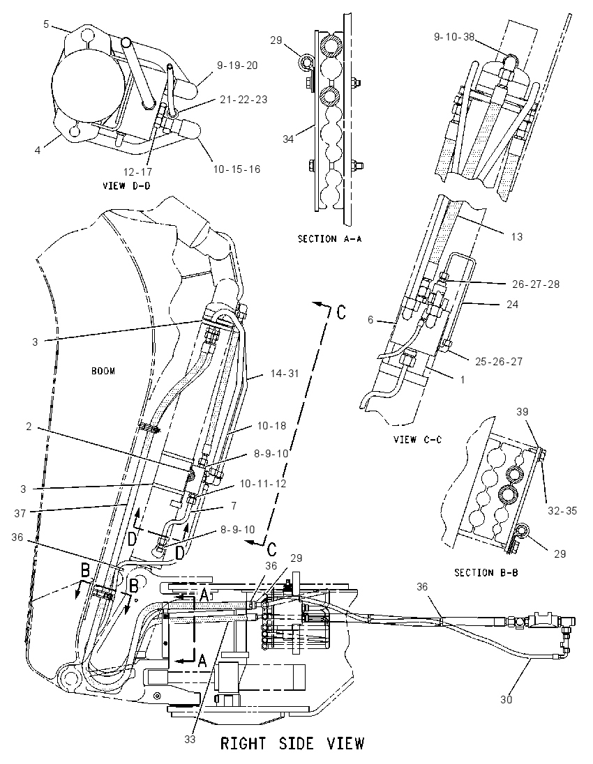 Трубопроводы стрелы 1219804 CAT