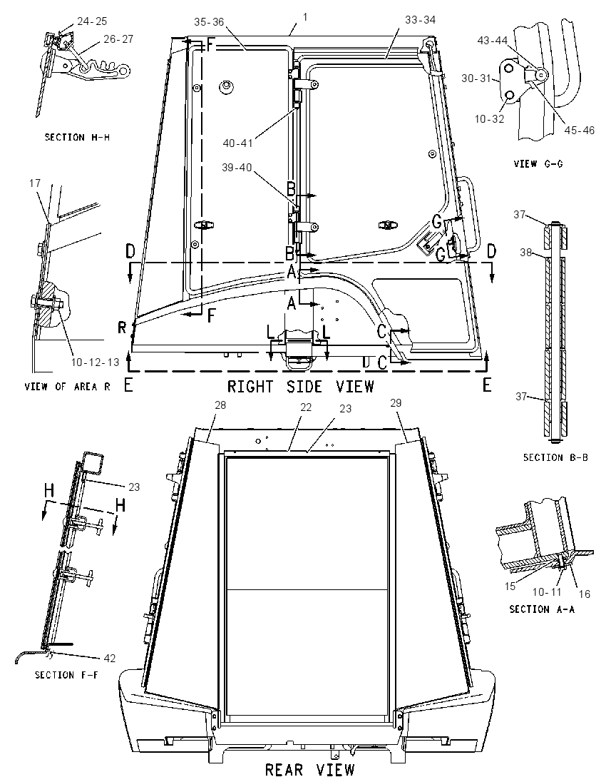 Кабина закрытая с ROPS 1043450 CAT