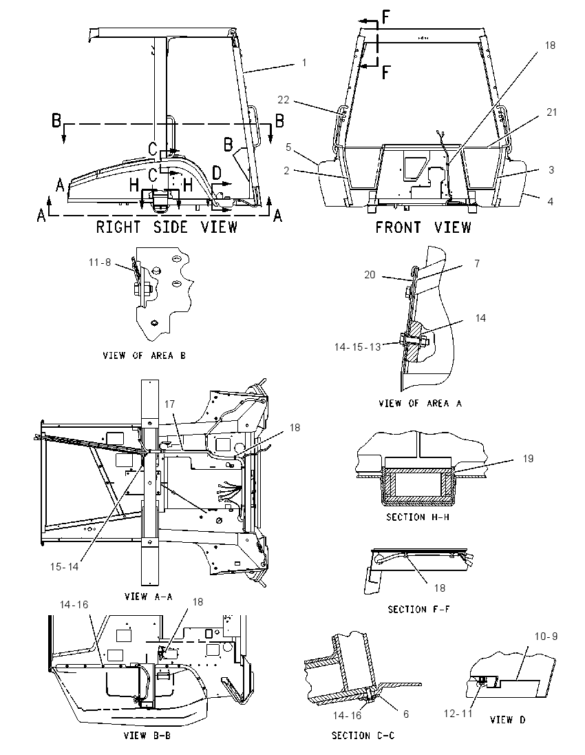CANOPY GP-OPEN ROPS 1043445 CAT